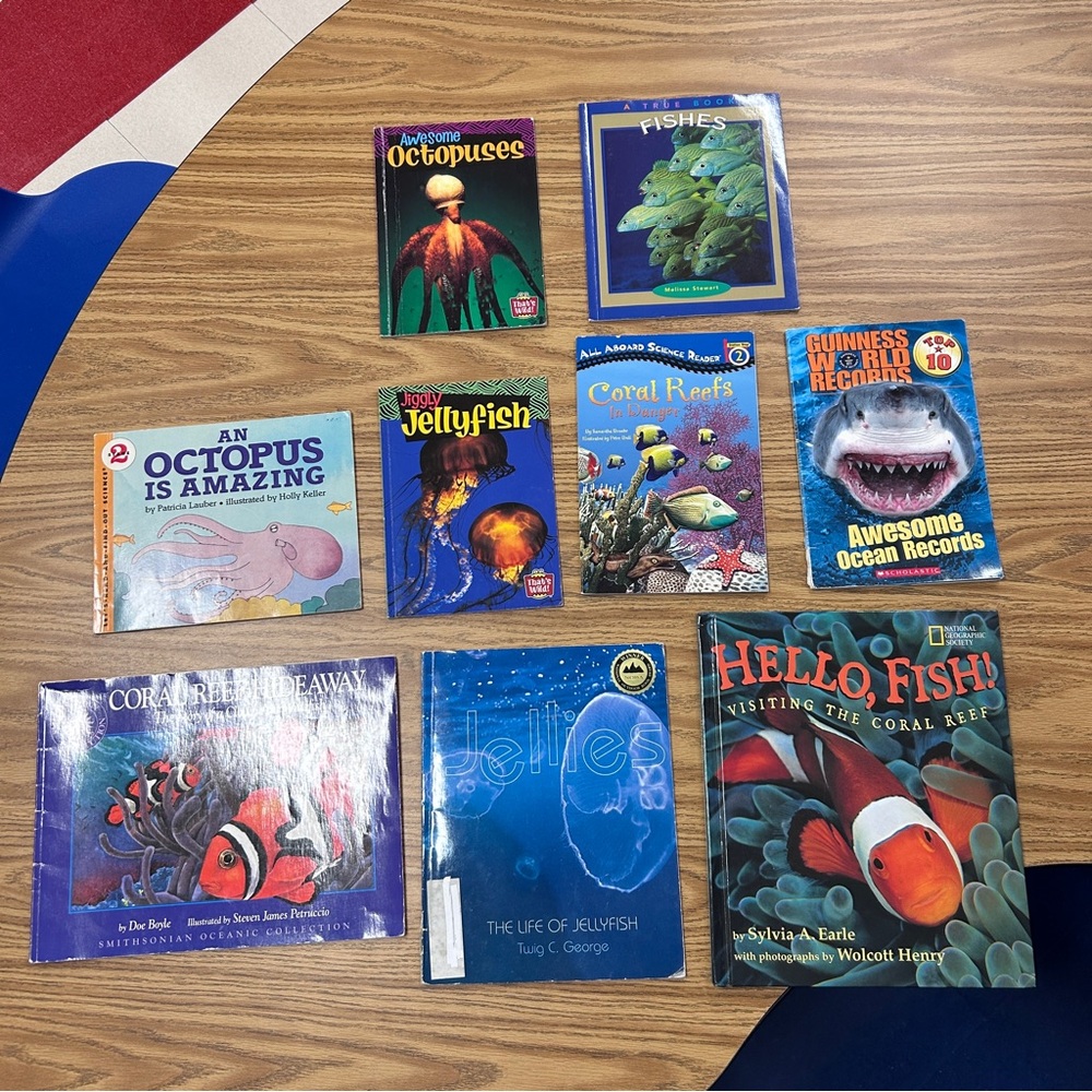Children's Ocean Life Book Lot - Colorful Marine Covers
